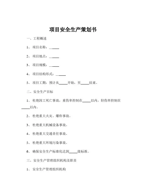 项目安全生产策划书