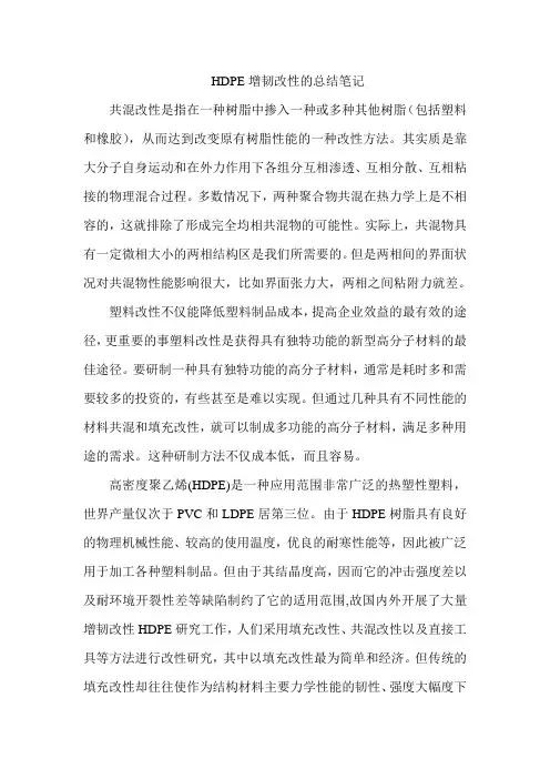 HDPE增韧改性相关知识