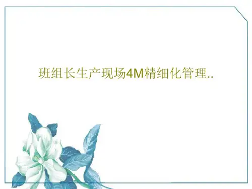 班组长生产现场4M精细化管理..69页PPT