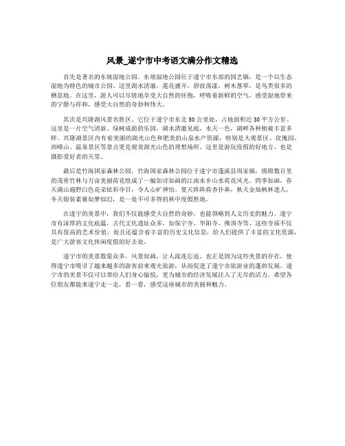 风景_遂宁市中考语文满分作文精选