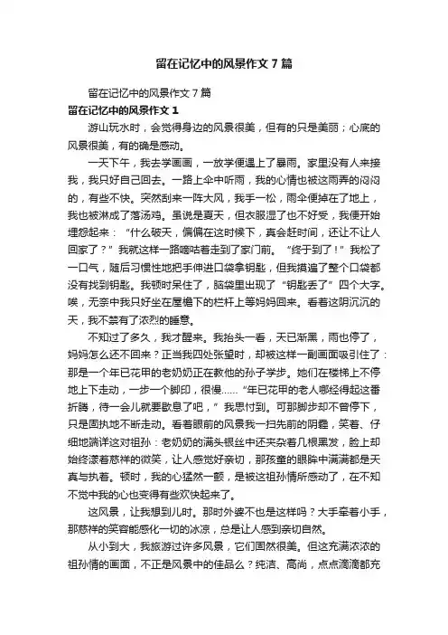 留在记忆中的风景作文7篇