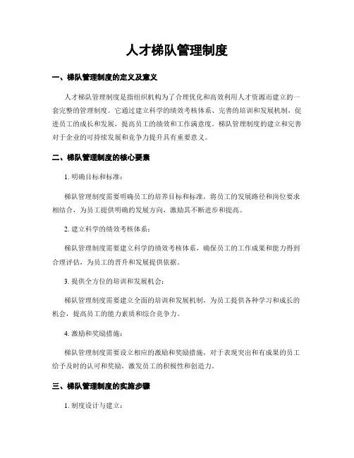 人才梯队管理制度