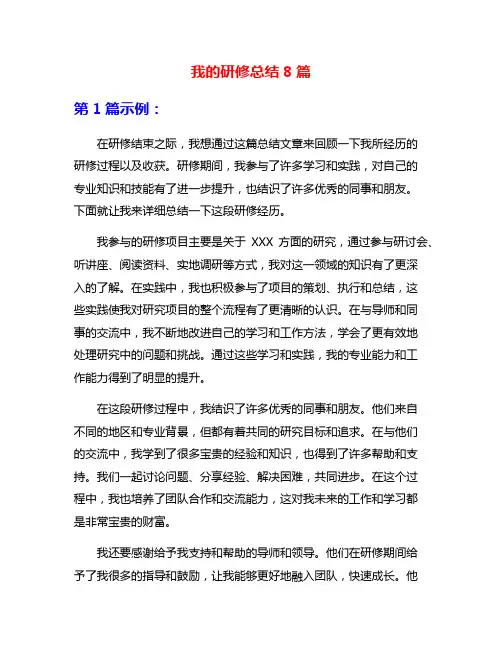 我的研修总结8篇