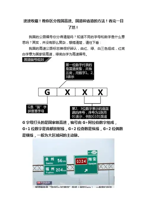 速速收藏！教你区分我国高速、国道和省道的方法！看完一目了然！