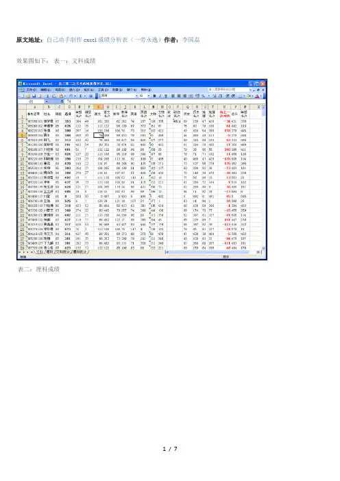 自己动手制作excel成绩分析表(一劳永逸)转