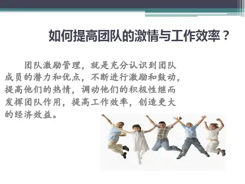 如何提高团队的激情与工作效率PPT课件