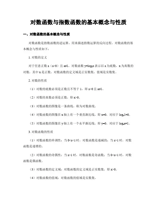 对数函数与指数函数的基本概念与性质