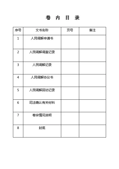 人民调解文书格式文件 (新)