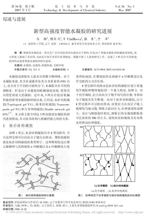 新型高强度智能水凝胶的研究进展_马驰