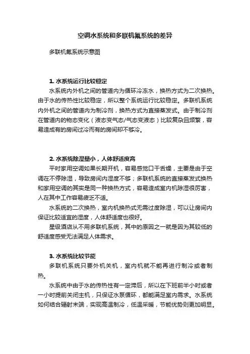 空调水系统和多联机氟系统的差异