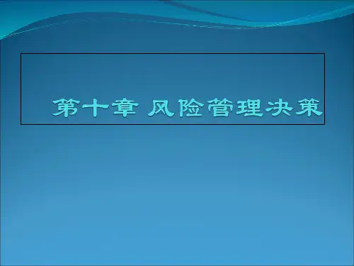第一节风险管理决策特点及原则