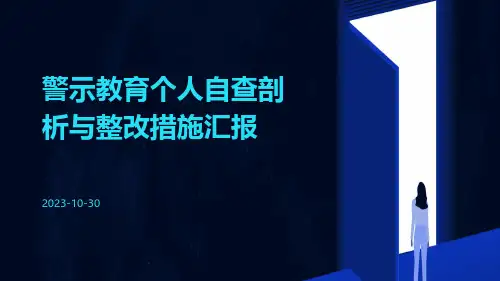 警示教育个人自查剖析与整改措施汇报