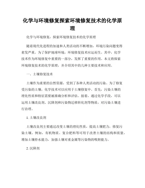 化学与环境修复探索环境修复技术的化学原理