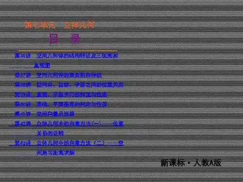 2013届高三数学(理)一轮复习方案课件【人教A版】第7单元-立体几何知识结构