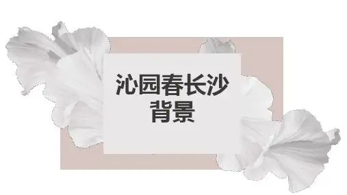 沁园春长沙背景