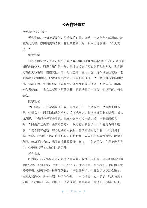 今天真好作文