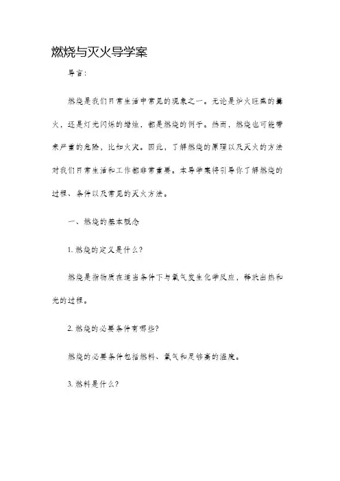 燃烧与灭火导学案