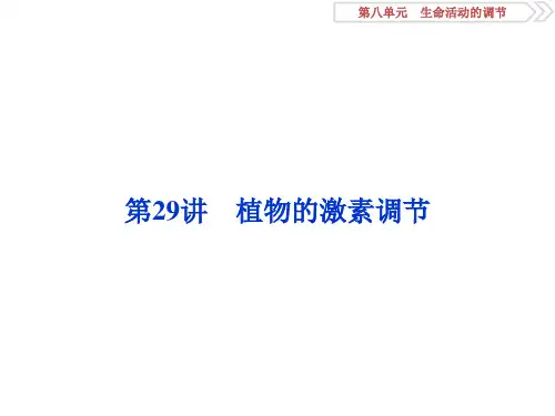 高考生物一轮全套之第29讲 植物的激素调节