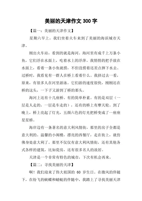 美丽的天津作文300字
