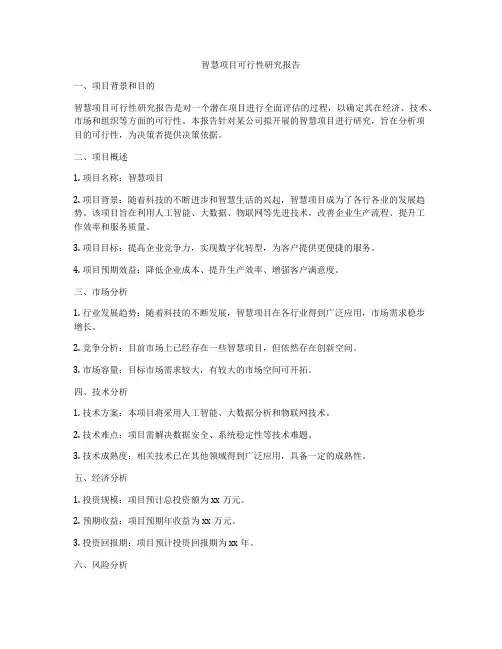 智慧项目可行性研究报告