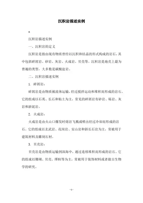 沉积岩描述实例