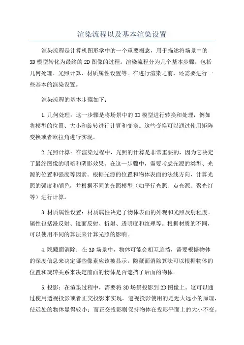渲染流程以及基本渲染设置