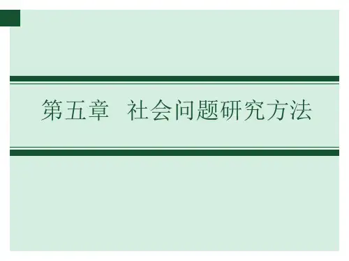 第五章：社会问题研究方法