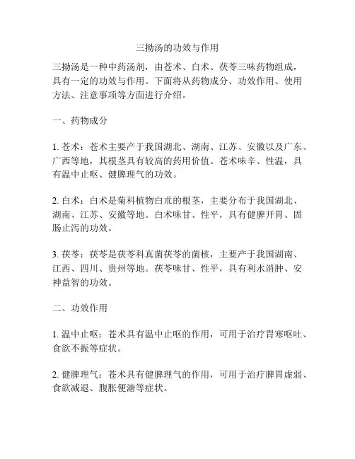 三拗汤的功效与作用