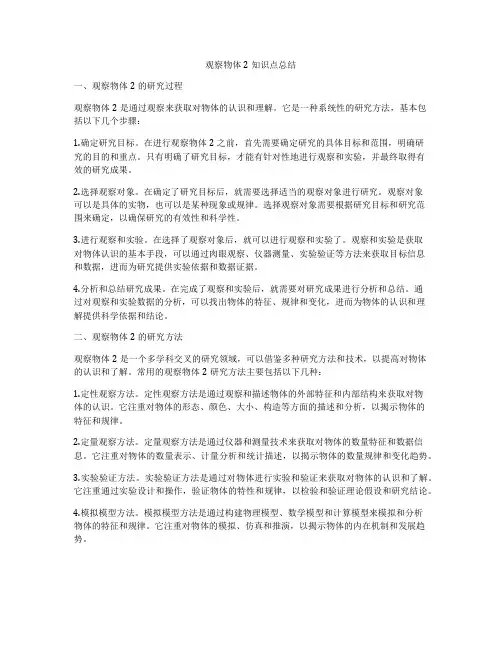 观察物体2知识点总结