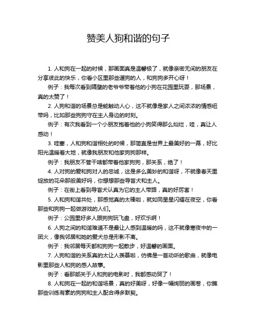 赞美人狗和谐的句子
