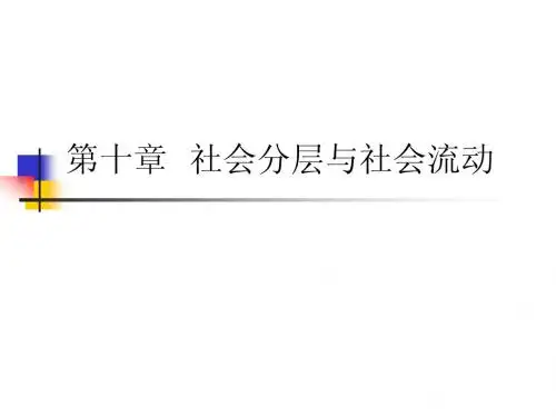 社会学课件-第十章  社会分层与社会流动