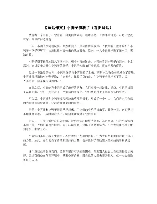 【童话作文】小鸭子得救了(看图写话)