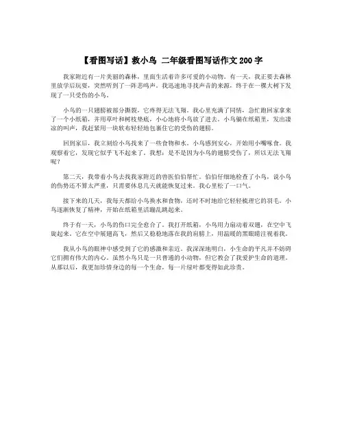 【看图写话】救小鸟 二年级看图写话作文200字