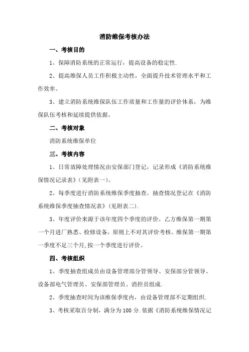 消防维保考核办法