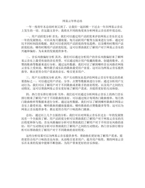 网易云年终总结简短