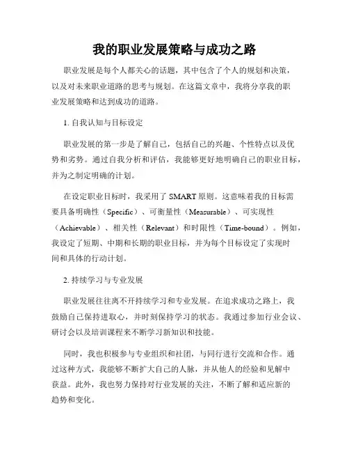 我的职业发展策略与成功之路