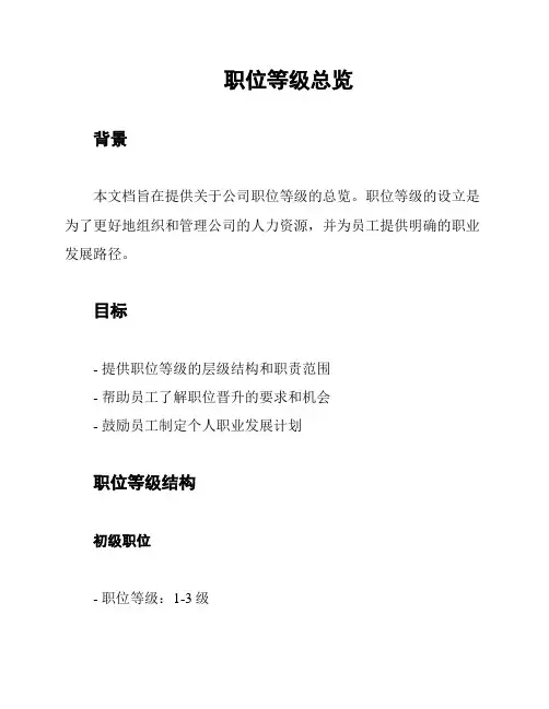 职位等级总览