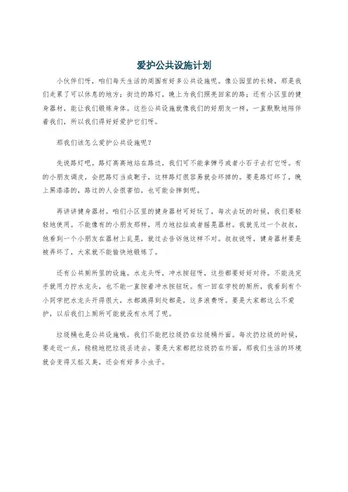 爱护公共设施计划