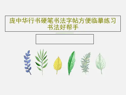 庞中华行书硬笔书法字帖方便临摹练习书法好帮手20页PPT