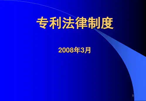 专利法律制度讲义