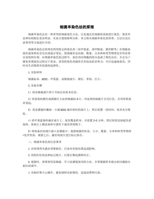 细菌单染色法的原理