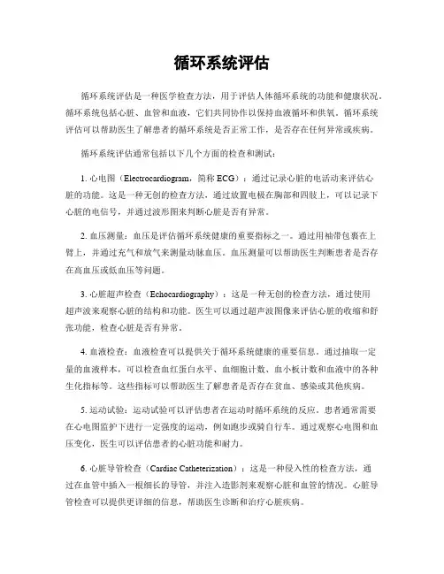 循环系统评估