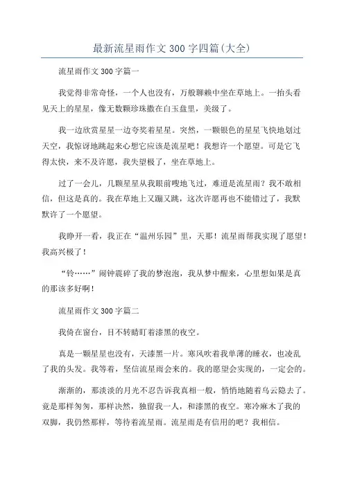 最新流星雨作文300字四篇(大全)