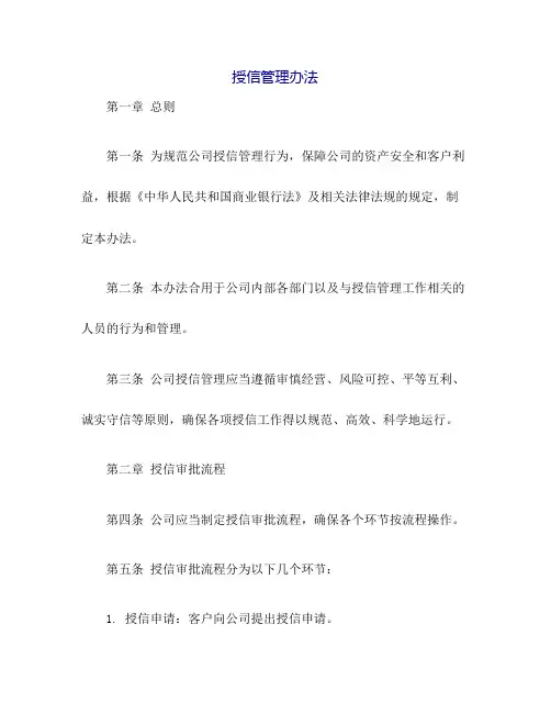 授信管理办法