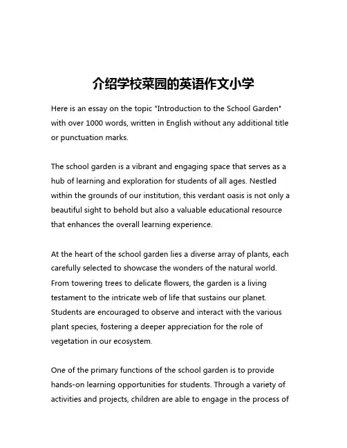 介绍学校菜园的英语作文小学