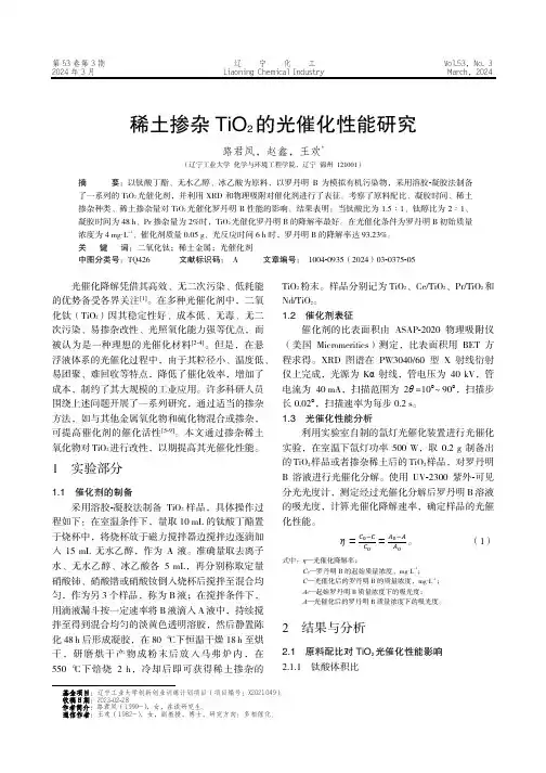 稀土掺杂TiO2_的光催化性能研究
