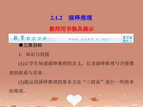 (教师用书)高中数学 2.1.2 演绎推理课件 新人教A版选修1-2
