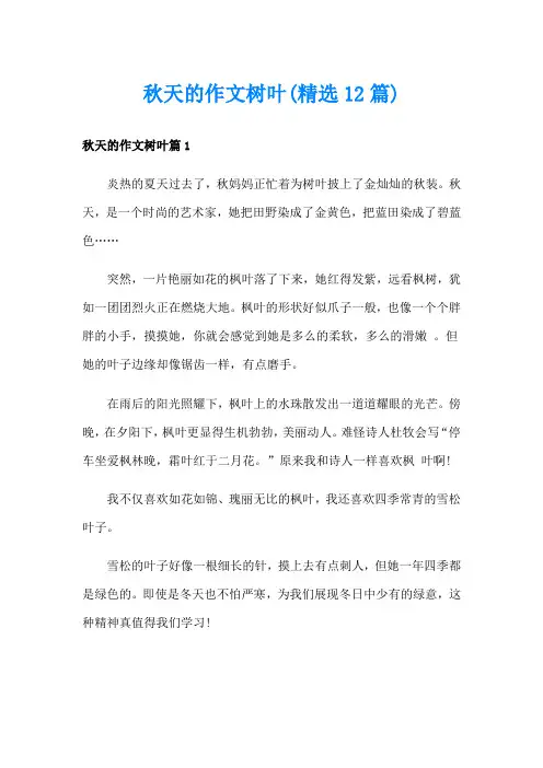 秋天的作文树叶(精选12篇)