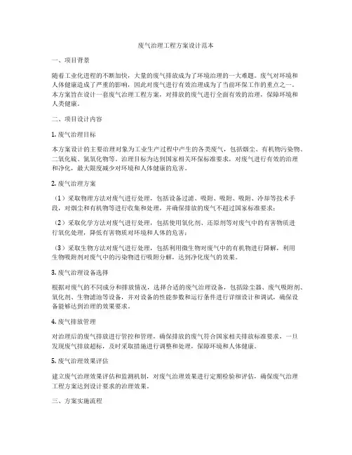 废气治理工程方案设计范本