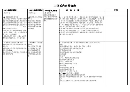三体系内审检查表